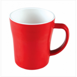 4" Round Mug Red-White...